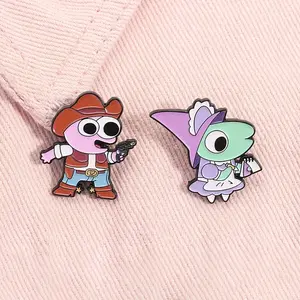 Comedy Animation Characters Enamel Pin Green Creatures Glep And Pim Cartoon Anime Brooch Lapel Badge Jewelry Gifts For Friends
