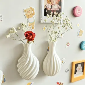 3D Printed Magnetic Mini Vase for Fridge, Wall-Mounted Small Vase with Strong Magnet, Cute Refrigerator Magnet Vase for Dried Flowers & Preserved Roses, Unique Kitchen Home Decor, Perfect Gift Idea