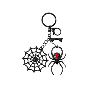 Black Widow Web Charm Keychain