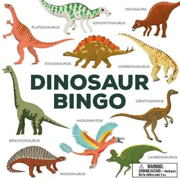 Dinosaur Bingo English Kids Edition Game - Easy-To-Play Family Cardboard Game Board (1.8 lbs) by Caroline Selmes