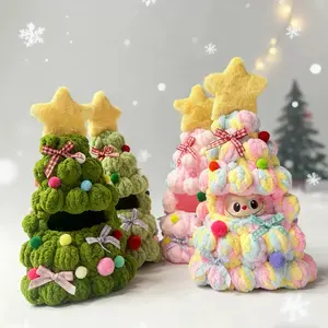 New Handmade Christmas Tree, Creative Knitted Xmas Tree, Fits Labubu Dolls, Decorative for Table, Desk, TV Stand, Bedside