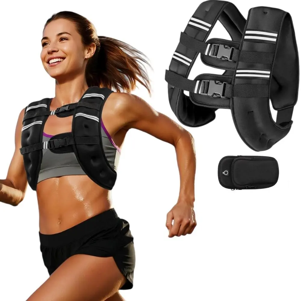 Weighted Vest 8LB 12LB 16LB 20LB 25LB Adjustable Breathable Training Workout Vest Comfort Fit Fitness Gear For All Lovers Of Home Gym Outdoor Running And Calisthenics Training(12IB)