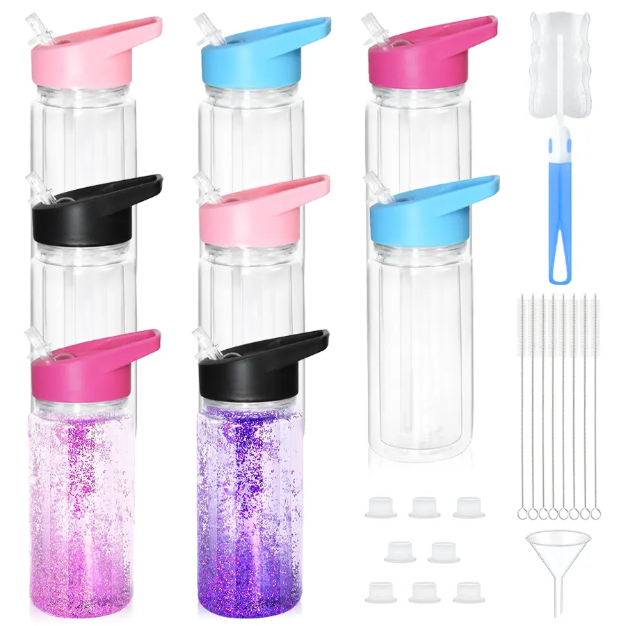 HILAKE 8pcs10oz plastic water cups, multiple colors with lids, reusable transparent drinking cups, is a family gatherings, office hydration, birthday parties must have quality water cups, but also Mother's Day, graduation season gift ideal gift choice!