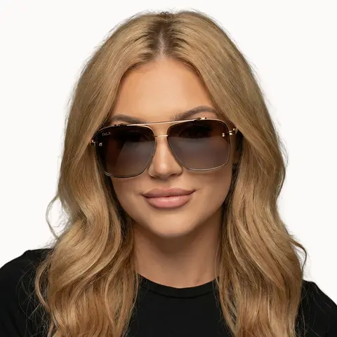 DAX EYEWEAR Dallas Women's Aviator Sunglasses - Metal Alloy Full Rim Frame, Ombré TAC Lenses, Tangle-Free for Quick Care, Non-Polarized, UV400 Eye Guard, D-Shaped Contemporary Iconic Look, Medium-Large Fashion Accessory, Sunglasses for Women