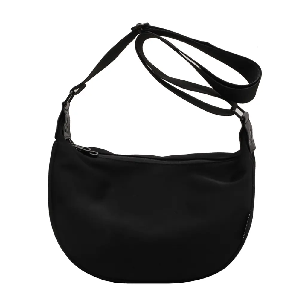 4L Waterproof Solid Color Bag Crescent Shoulder Bag Handbags for Women Oxford Fabric Tote Bag with Adjustable Strap for Work and Travel