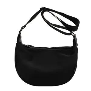 4L Waterproof Solid Color Bag Crescent Shoulder Bag Handbags for Women Oxford Fabric Tote Bag with Adjustable Strap for Work and Travel
