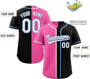 Custom Split Baseball Jersey Button Down Shirt Sports Personalized Stitched Name Number for Men/Women/Boy