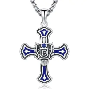 Freemason/Vampire Necklace for Men Masonic Pendant Gifts 925 Sterling Silver Freemasonry Necklace Jewelry for Brother Men Dad Husband Christmas Birthday Valentine's Day New Year