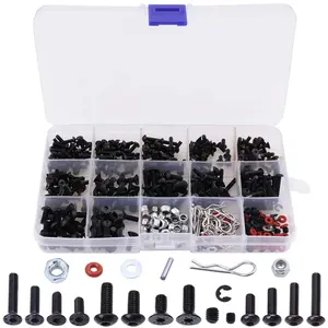 Universal RC Screw Kit Screws Assortment Set, Hardware Fasteners for Traxxas Axial Redcat HPI Arrma Losi 1/8 1/10 1/12 1/16 Scale RC Cars Trucks Crawler