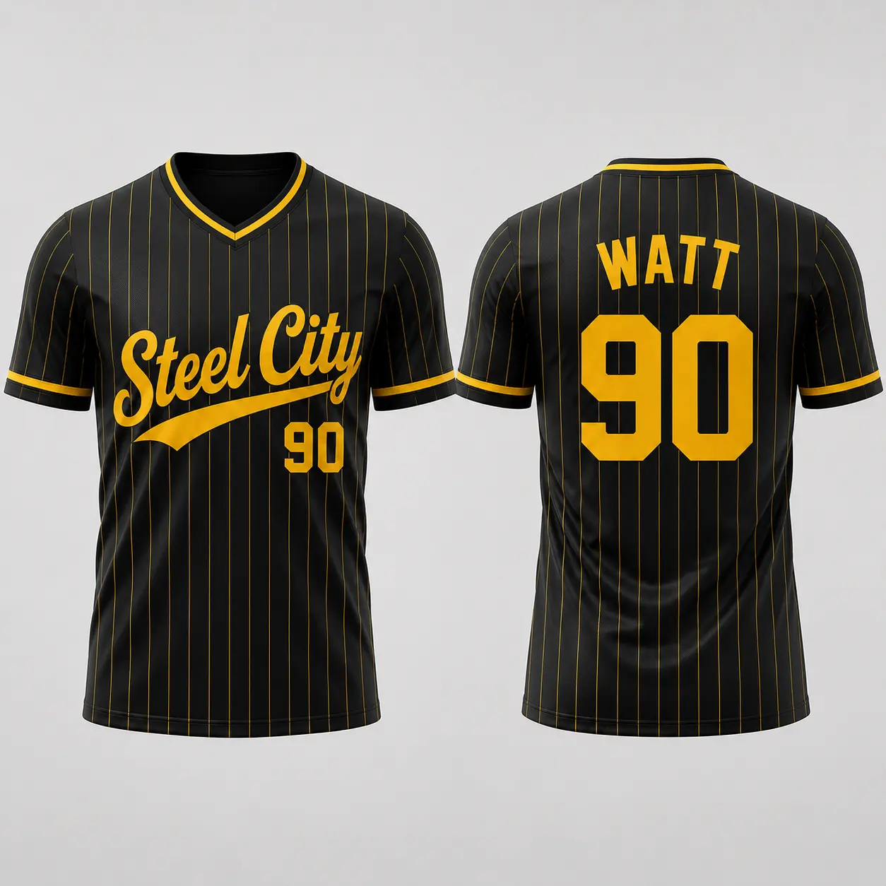 Steel City Football Custom Name Jersey, TJ Watt Rodger Ramsey Heyward Metcalf Football Jersey, Game Day Jersey, Retro Sports Style Unisex Gift, Sunday Football Shirt