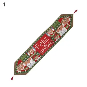 Christmas Table Runners Exquisite Soft Fabric Holiday Table Runner Embroidered Christmas Applique for Home