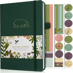 Dotted Journal Notebooks:  Dotted Journal with 200 Numbered Dot Grid Pages, 160gsm Thick White Bleedproof Paper and 3 Sheets of Journal Stickers for Creatives