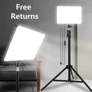 10" LED Video Light Panel, Dimmable Lighting with 1.1m Tripod Stand, 2500K~5600K CRI95+ for Studio Photography Video Recording Live Streaming（No phone holder included#Summer Wins#Fathersdaygift