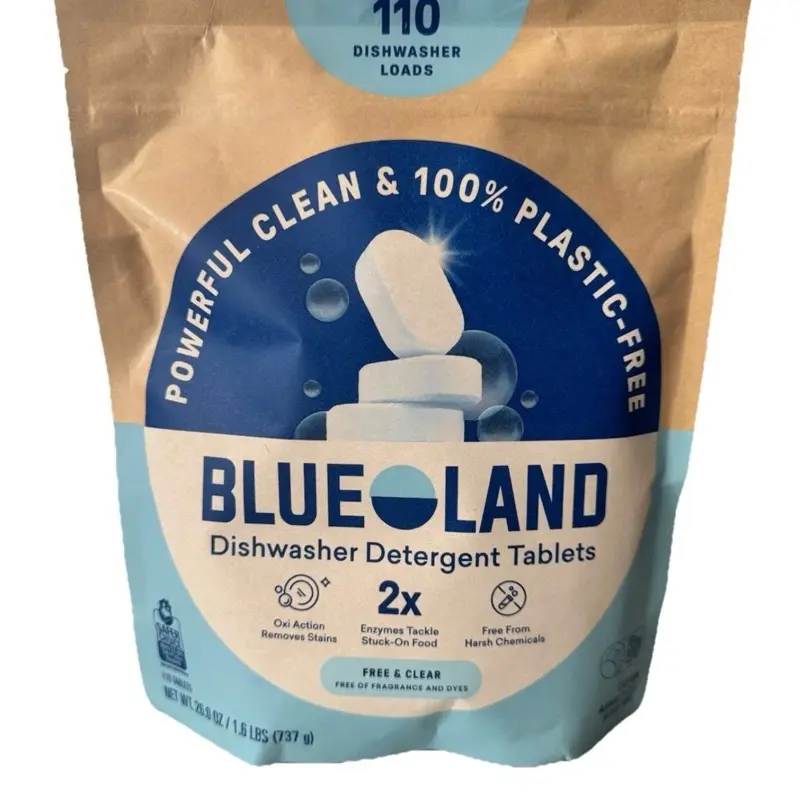 Blueland Fragrance-Free Solid Dishwasher Cleaner Tablets - 110 Tabs, Natural Plant-Based Eco-Friendly Nontoxic Residue-Free Household Home Use Kitchen Cleaning Supplies