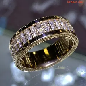 Rhinestone Copper Ring, Exquisite Elegant Jewelry For Women Wedding Party And Daily Wear