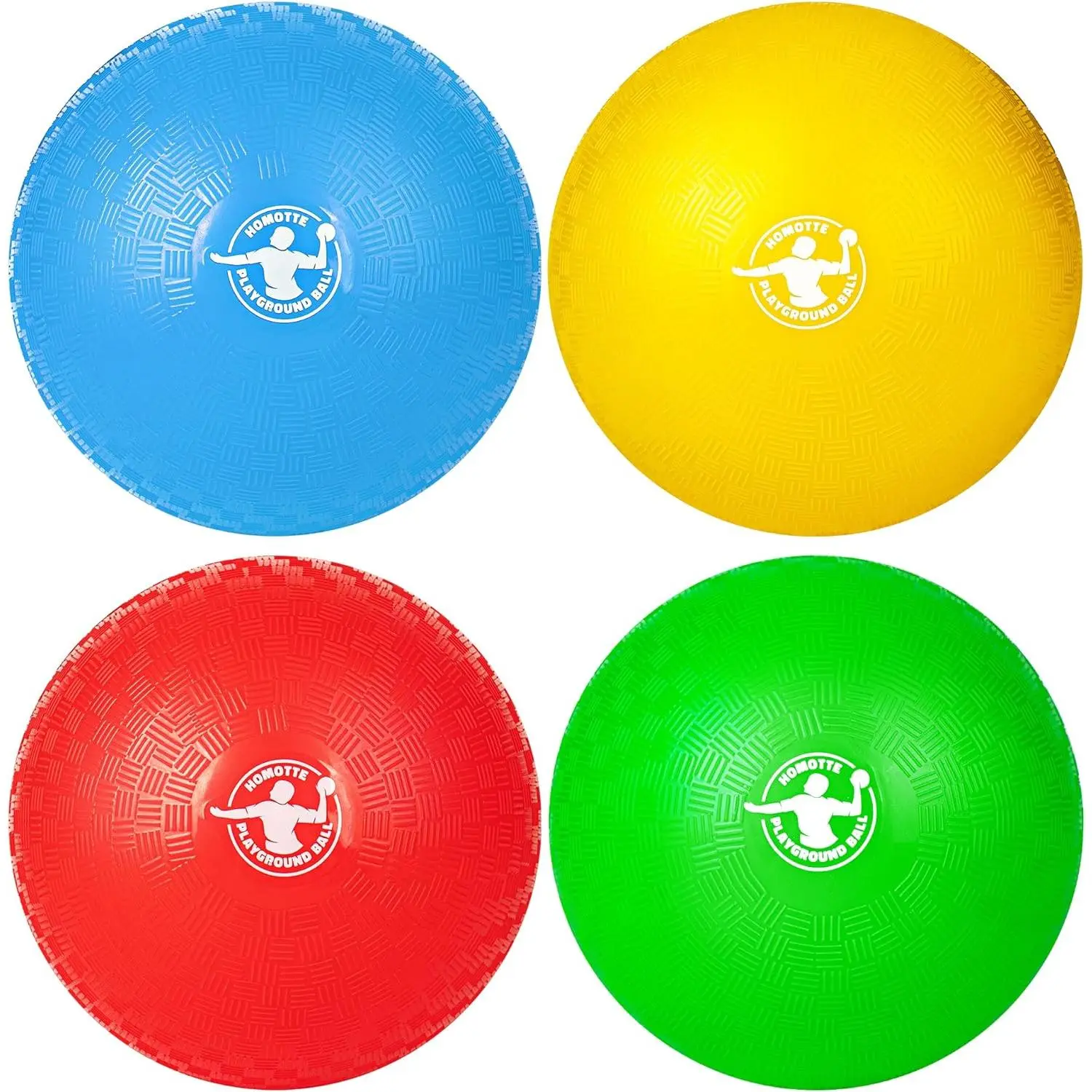 Homotte 4 Colors Playground Balls for Kids 3+ and Adults, 8.5 Inch Kick Balls, Four Square Dodge Balls Set for Outdoor Yard Lawn Beach Toy with Hand Pump
