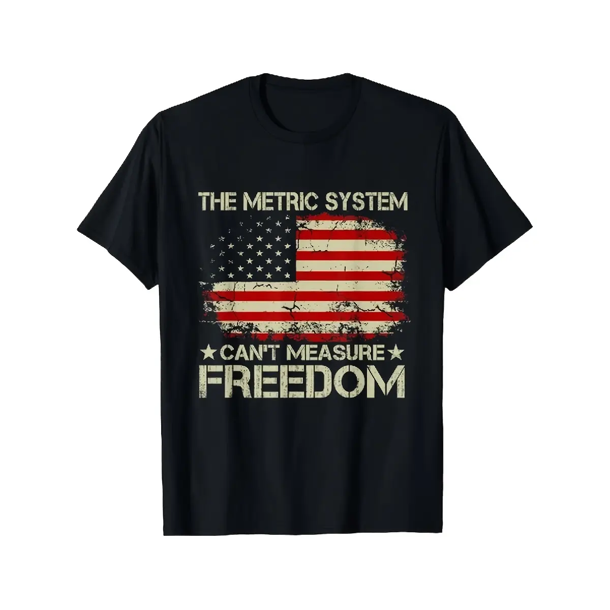 [100% Cotton] 100% Cotton Fashionable The Metric System Can T Measure Freedom 4th of July T Shirt Hoodie _Men's T-Shirt with Printed Pattern