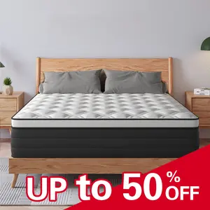 12"14" Twin Full Queen King Size Mattress in a Box Hybrid Spring Gel Memory Foam，Motion Isolation Individually Wrapped Pocket Coils Mattresses,Medium Firm  Pressure Relief