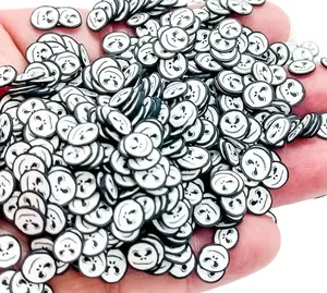 5mm and 10mm Jack Skellington Faux Halloween Sprinkles Fimo Slice Fake Sprinkle Polymer Clay Sprinkles Perfect for DIY Slime Fake Food Deco Topping (5mm Black)