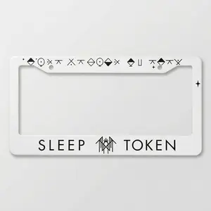 Sleep Token Aluminum Car White License Plate Frame for Bold Women - High-Quality Aluminum