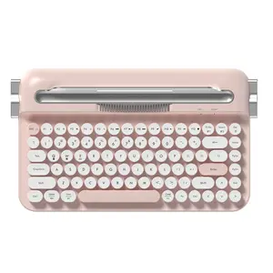 AJAZZ AF84 wireless dual-mode film keyboard retro high-value typewriter keyboard steampunk cute