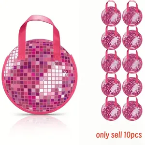 10 Disco Party Bags, Retro 70s Disco Ball Design, Non-Woven Gift Bags with Sturdy Handles, Perfect for Parties and Events