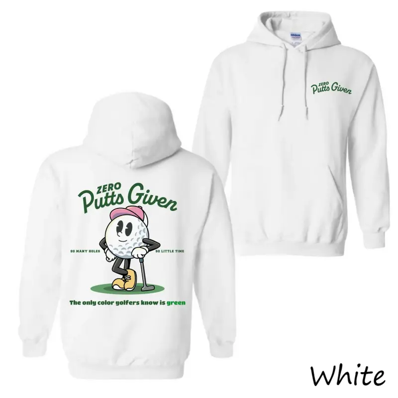 Men's & Women's 2025 Vintage "0 Putts Given" Graphic Hoodie - Retro Cotton Blend Pullover, Funny Golf Lover Gift, Trendy Casual Streetwear