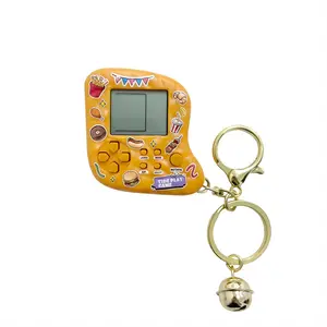 Handheld game console keychain pendant Creative mini fried chicken nuggets Fun decompression entertainment Backpack accessories pendant Student school bag pendant Couple gift School bag cartoon pendant