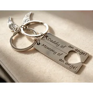 Daddy & Mommy of an Angel Keychain Set – Memorial Gift for Parents mom