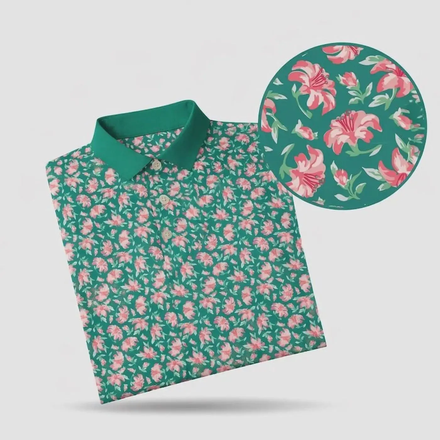 Azalea Floral Golf Polo Shirt Pink Flower Golf Polo Shirt Masters Inspired