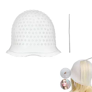 1 Pcs Hair Coloring Highlighting Cap Reusable Silicone Highlight Cap Pull Through Caps for Hair Coloring Frosting Cap with Hook Hair Dye Cap with Holes Hair Salon Tools Hairdressing Highlighting Kit, 1 Pickle Hat + 1 Hook