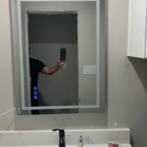 【Mothersdaygift】RIMIKING LED Bathroom Mirror with Anti-Fog, Dimmable Touch Light, 3 Color Modes, Memory Function, Tempered Glass,Anti-Fog Feature,MI-ZJLED