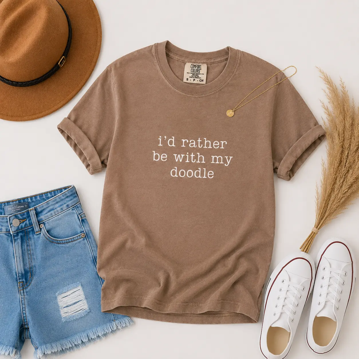 Comfort Colors I'd Rather Be With My Doodle Shirt, Doodle Dog Mom Shirt, Doodle Tshirt, Doodle Owner Gift, Funny Dog Mama Shirt, Doodle Gift - Printfamily