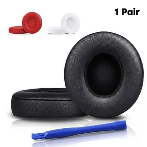 Earpads Cushions Replacement for Beats Solo 2 & Solo 3 Wireless On-Ear Headphones, Thickness Ear Pads with Soft Protein Faux Leather