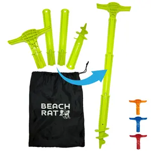 Beach Rat Force Anchor & Storage Bag - 4ft Jet Ski Anchor, Boat Anchor, Kayak Anchor for Shallow Water & Sandbar - High Strength and Compact Plastic Pole Boat Accessory