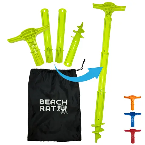 Beach Rat Force Anchor & Storage Bag - 4ft Jet Ski Anchor, Boat Anchor, Kayak Anchor for Shallow Water & Sandbar - High Strength and Compact Plastic Pole Boat Accessory