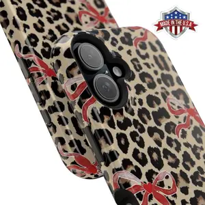 Cheetah Bow Phone Case Aesthetic Case Cover Compatible With iPhone 16 15 14 13 12 11 Pro Max X XS, Galaxy S25 S24 S23 S22 Ultra Halloween Compatible with Samsung Galaxy S25