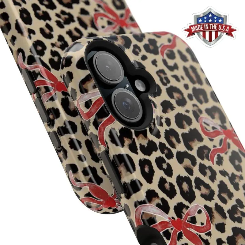 Cheetah Bow Phone Case Aesthetic Case Cover Compatible With iPhone 16 15 14 13 12 11 Pro Max X XS, Galaxy S25 S24 S23 S22 Ultra Halloween Compatible with Samsung Galaxy S25, Smartphone, Handheld, Cellphone, Cheetah Print, Preppy