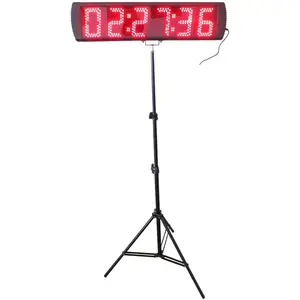 AZOOU LED Race Timing Clock Timer - 5-in High-Character Large Red Display, with Tripod, for Outdoor Running Events