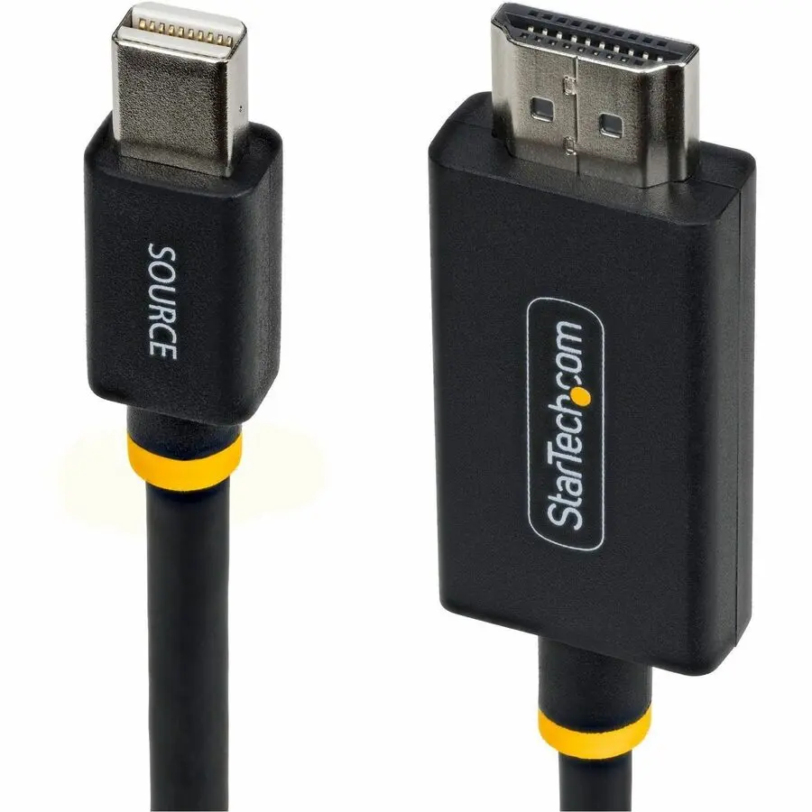 StarTech 3ft 91cm Mini DisplayPort to HDMI Adapter Cable 4K 60Hz with HBR3/HDCP 2.3/DPCP MDP to HDMI 2.0 Active Video Converter