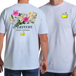 Masters Amen Corner T Shirt, Vintage Golf Graphic Tee, 2 Sides Printed, Floral Augusta Inspired Design, Soft Cotton Blend T Shirt, Golf Fan Apparel for Men Women, Golf Lover Gift