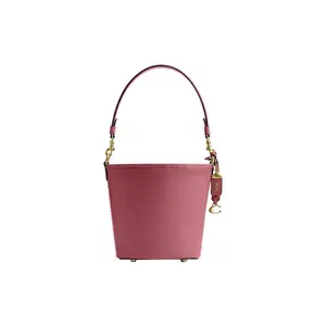 COACH Dakotah 16 Mini Bucket Bag in Red Leather with Detachable Strap for Women