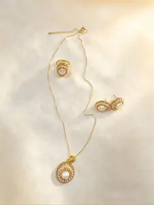 Women's Baroque 3-Piece Jewelry Set, Elegant Design, Charming Accessory Collection