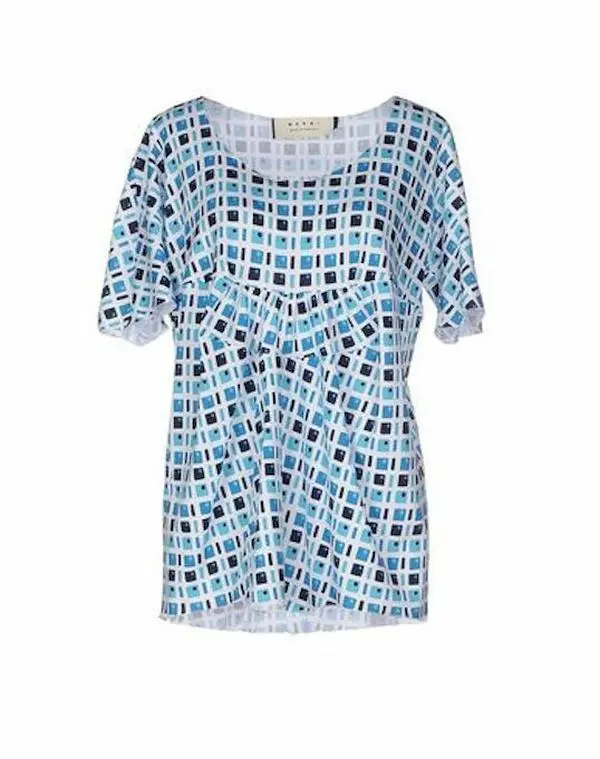 MARNI Poplin Circle Top in Turquoise S Casual Comfort