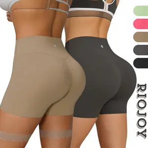 RIOJOY PureComfy Women's 4" Workout Gym Shorts High Waist No Ride Up Tummy Control Yoga Shorts Butt-Lifting  Soft Bouncy 4-way Stretch Shorts Compression Compression Compression