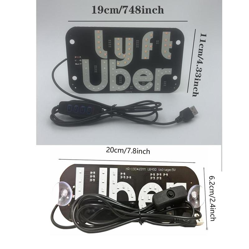 Lights with USB interface, LED logo on car windows; Two tone blue+pink sticker suction cup, adjust brightness, taxi display screen license plate lights taxi empty lights identification lights adjustable brightness dynamic function Sticker for Cars