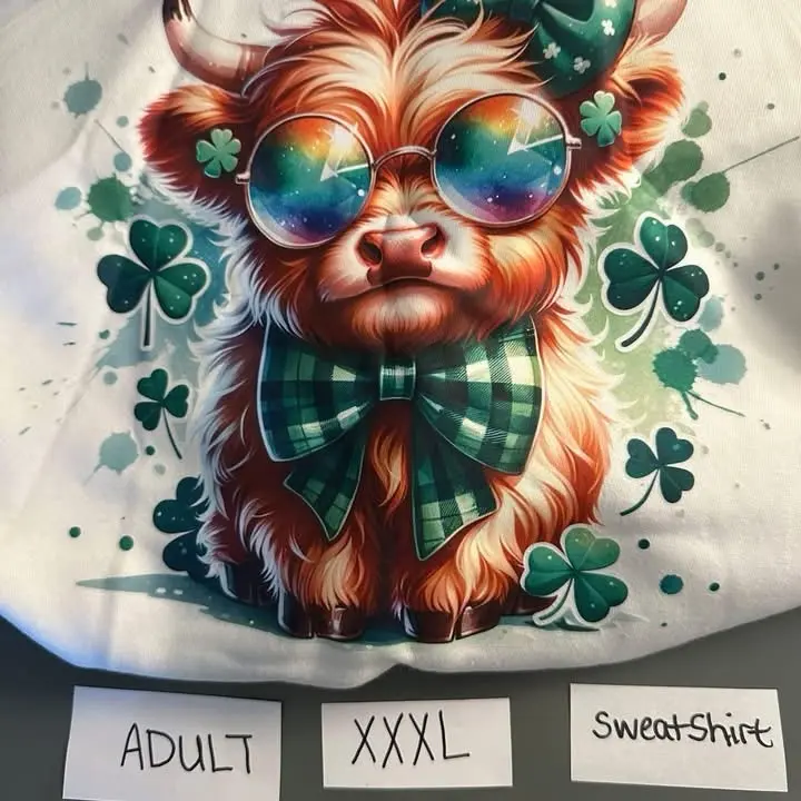 Women's 3x Highland Cow Sweatshirt Adult XXXL Size with Fun Design and Comfortable Fit