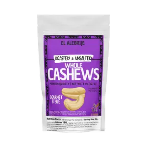 El Alebrije Cashews 8 Oz (227 g) - Premium Quality Roasted Unsalted Cashew Nuts - Nuez de la India de Calidad Premium - Healthy & Delicious Protein Rich Snack