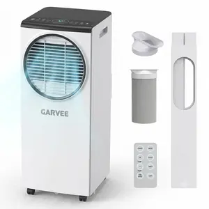 Garvee 8000 BTU 5-in-1 Portable Air Conditioner for Apartment, Office, Bedroom,Kitchen,Garages,Dorms, Cooling, Dehumidifier & Fan Modes, Sleep Mode, 2 Fan Speeds, Child Lock, Remote Control, White