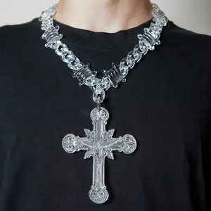 X-Ray Barbed Wire Cuban + Cross - Fashion Accessory